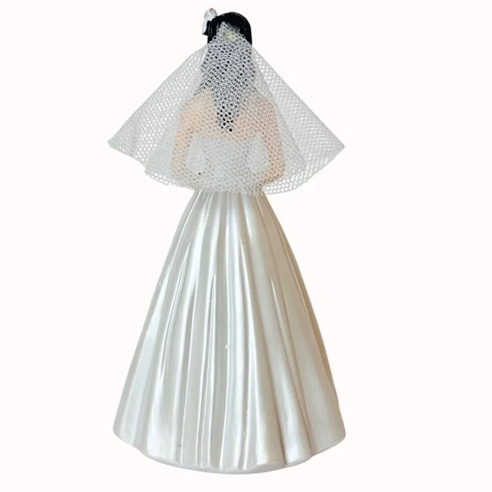 Wilton Bride Cake Topper Figurine Wedding Bridal Shower VTG Decor Black Hair